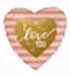 Grabo 18" P. Rose Gold Strıpe I Love You Folyo Uçan Balon