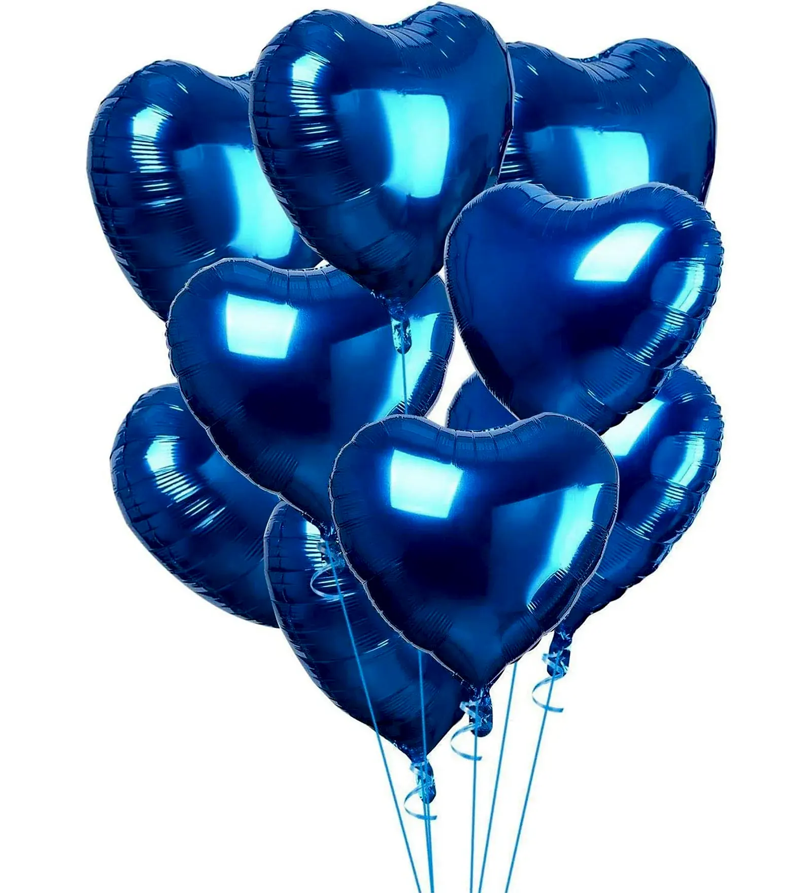 7'Li Mavi Kalp Folyo Uçan Balon