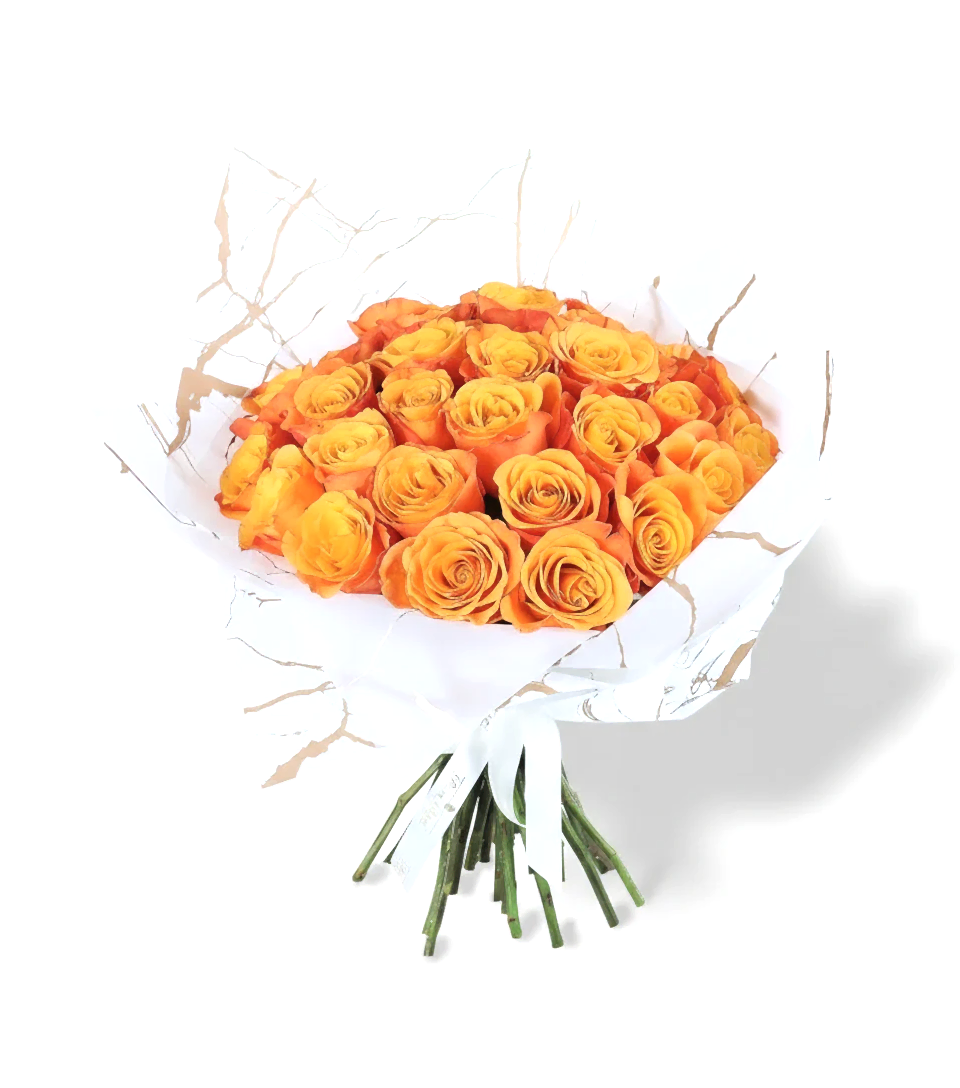 Happy 30 Turuncu Gül Buketi