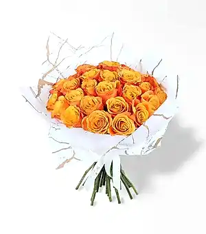 Happy 30 Turuncu Gül Buketi
