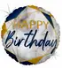 Grabo 18" P. Marble Happy Bırthday Blue Folyo Uçan Balon