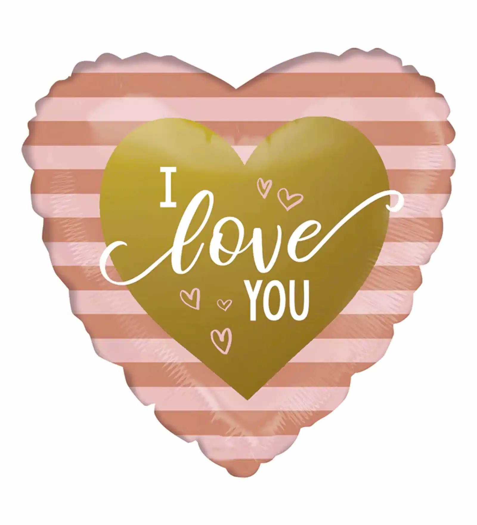 Grabo 18" P. Rose Gold Strıpe I Love You Folyo Uçan Balon