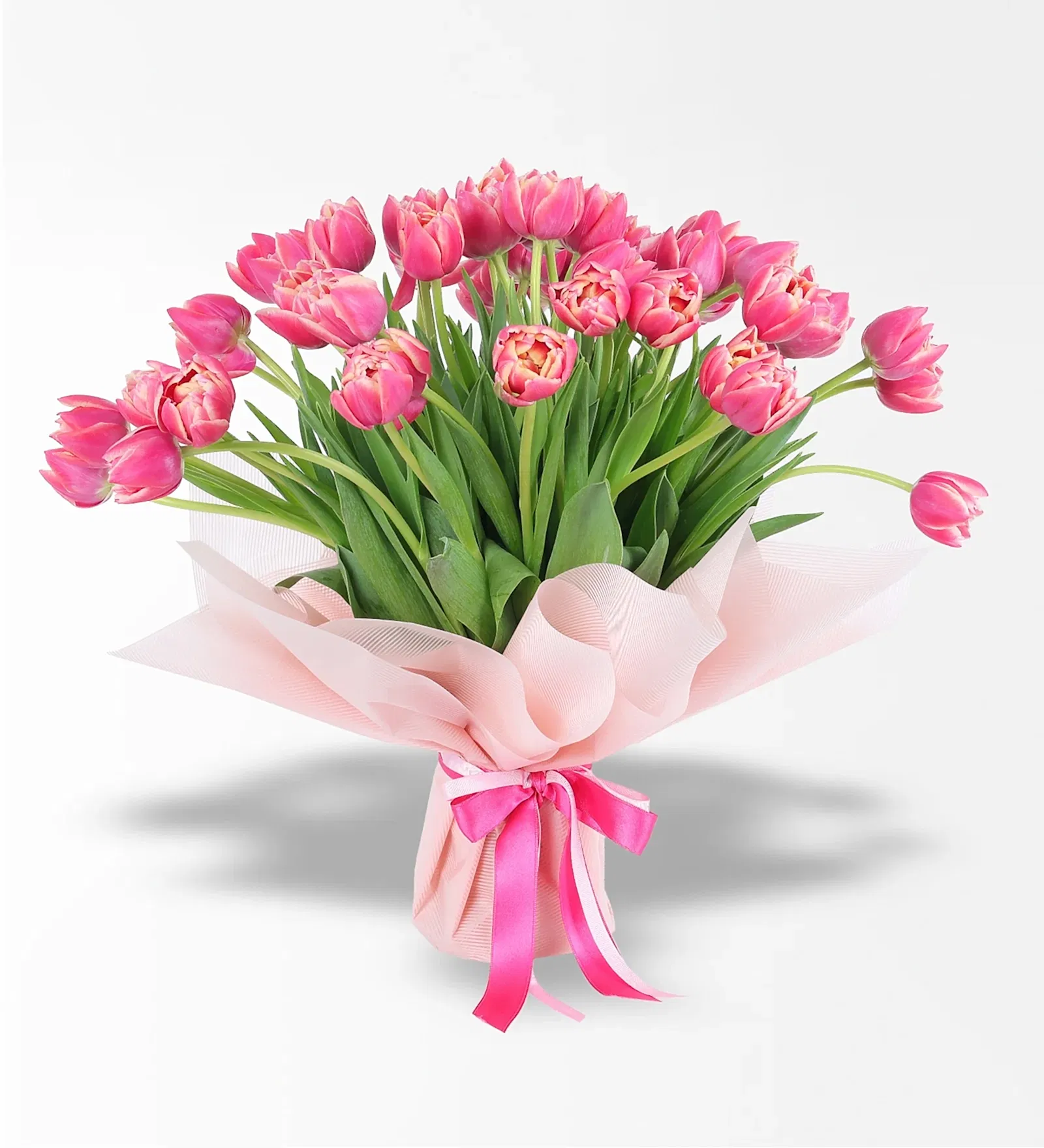 50 Adet Pembe Lale Buketi