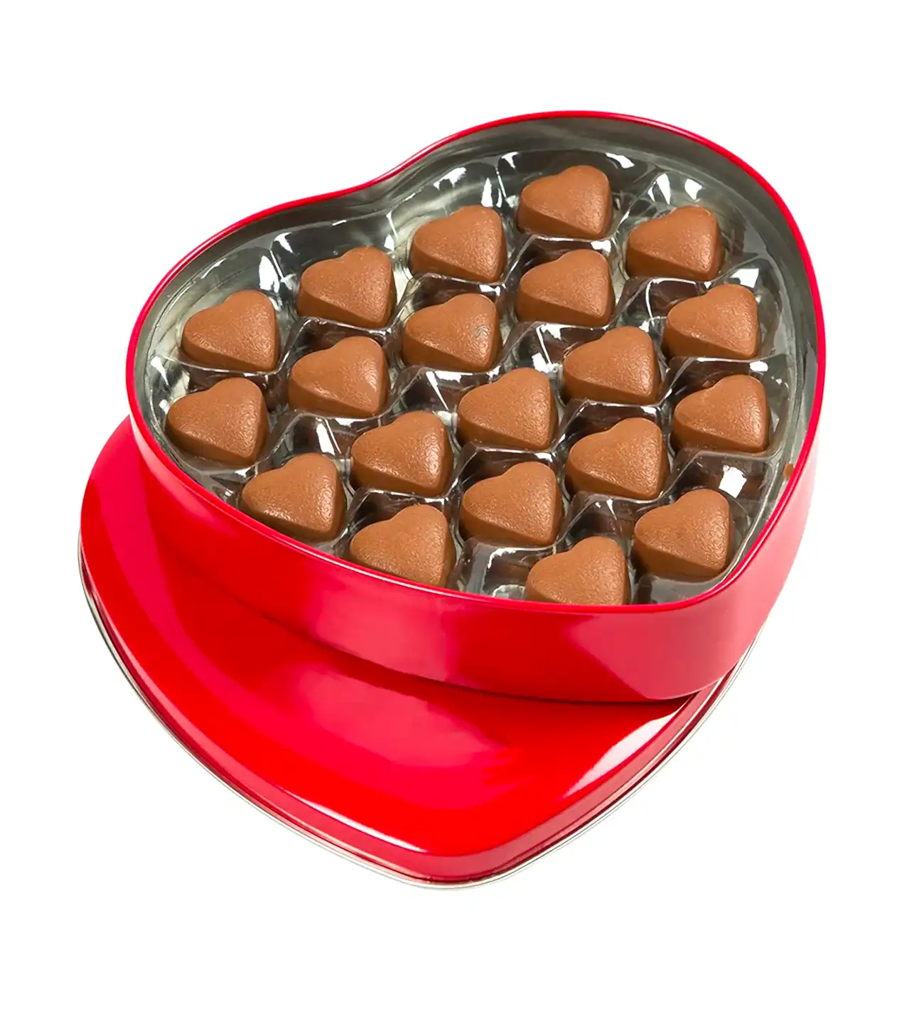 Kalp Çikolata Kırmızı Metal Kutu 400G(℮)