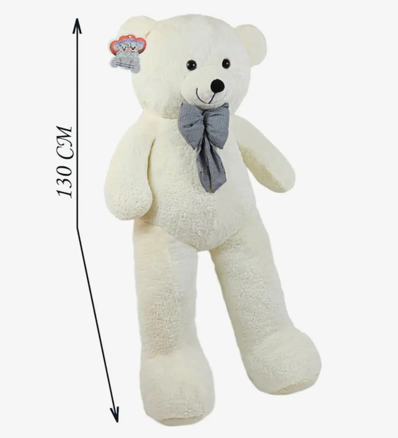 130 Cm Papyonlu Büyük Beyaz Ayıcık