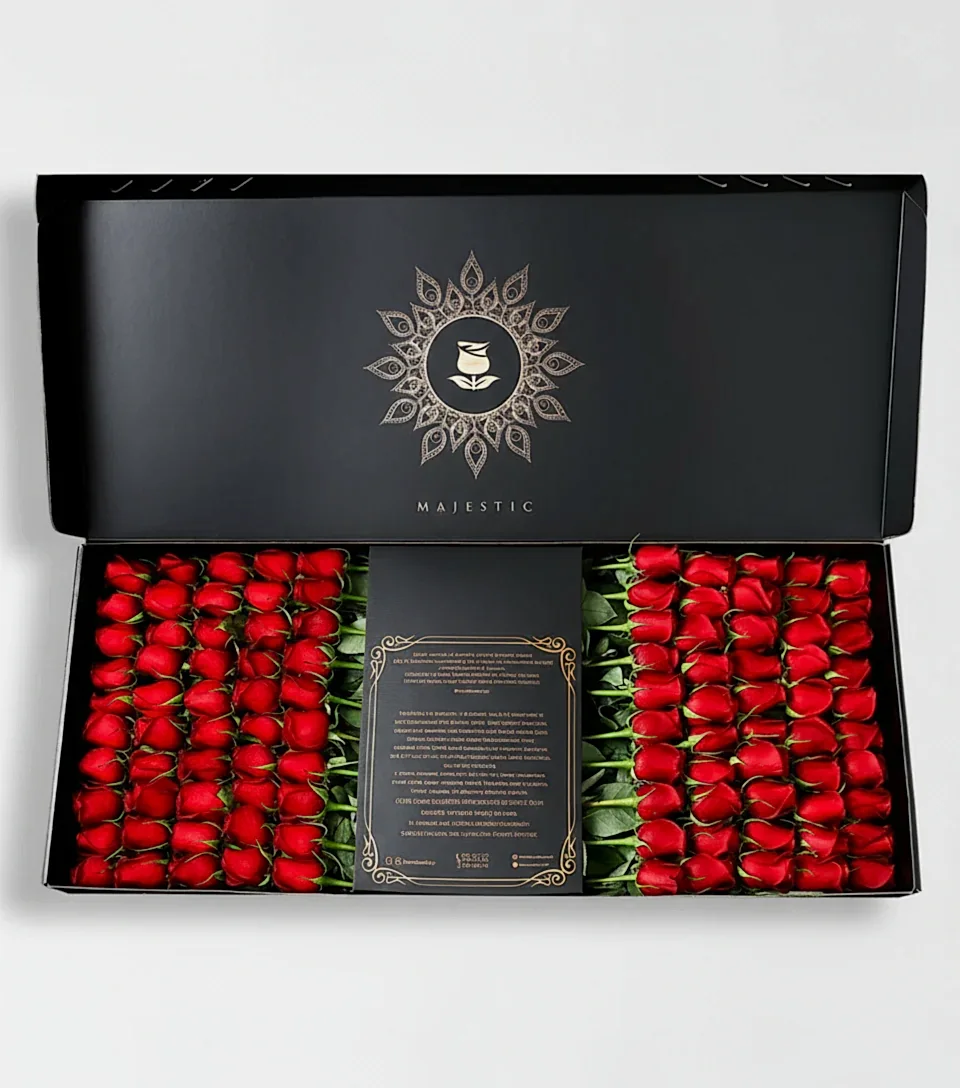 Premium 100 Kutuda 100 Kırmızı Gül