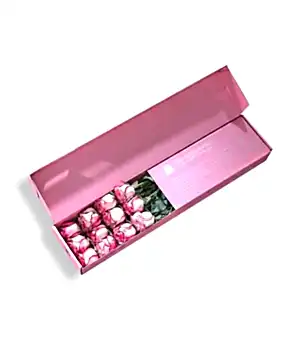 Pembe Kutuda 12 Adet Pembe Gül