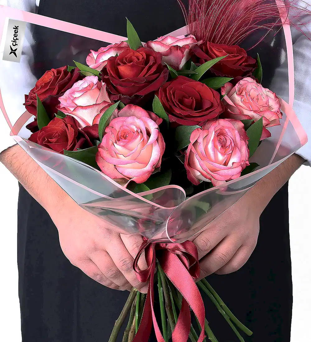Inlove - Pembe Kırmızı Gül Buketi
